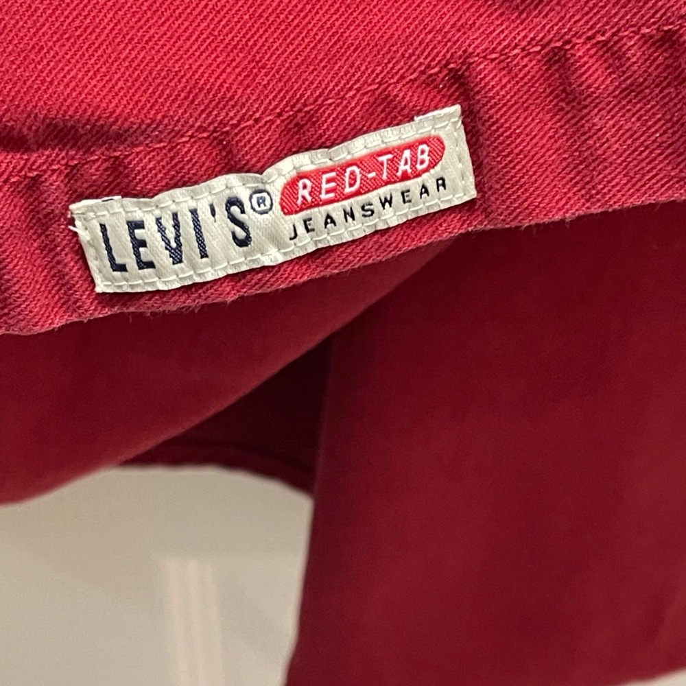 Vintage Levi's Mens Button Down XL Red 90s Red Tab Twill Workwear Classic 1997 - Picture 4 of 5